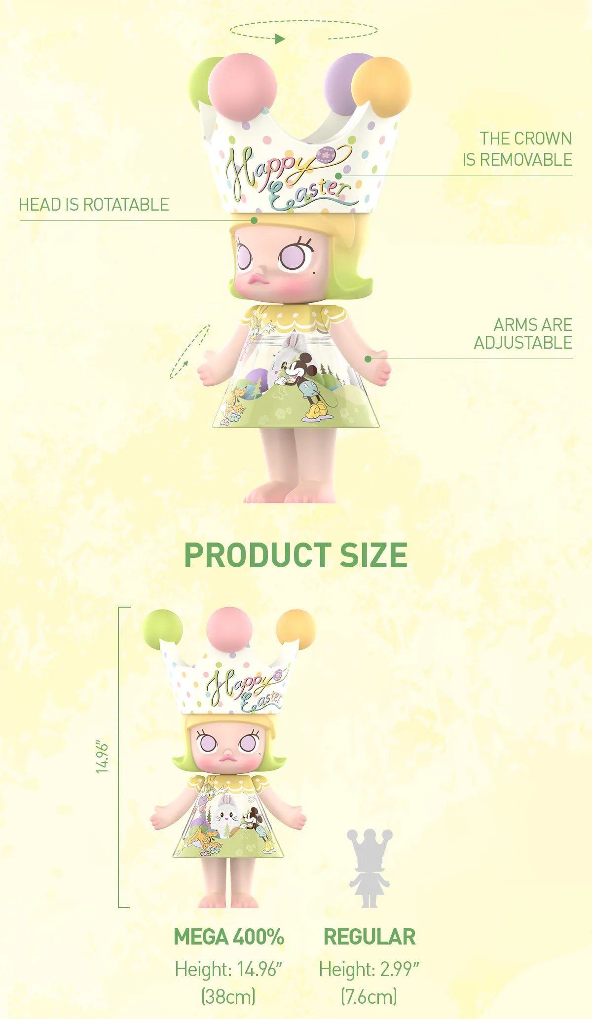 MEGA ROYAL MOLLY 400% Mickey and Friends - Happy Easter